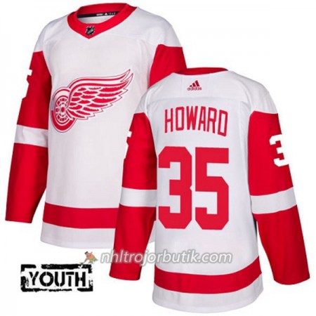Barn Ishockey Detroit Red Wings Tröja Jimmy Howard 35 Adidas 2017-2018 Vit Authentic
